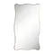 Streamlined Curved Floor Mirror – Gold Frame on White Background